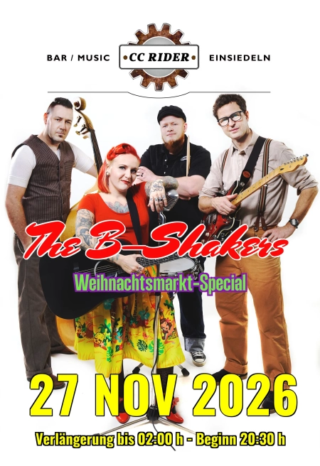 Konzert Einsiedeln 27.11.2026 - Verlängerung bis 02:00 h - Beginn 20:30 h mit &laquo;The B-Shakers&raquo;